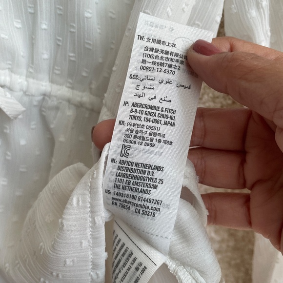 Abercrombie & Fitch Long Sleeve Blouse Womens Size S White Sheer - Picture 5 of 8